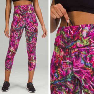 Lululemon Base Pace High-Rise Running Tight 25" In Hyper Flow Pink Multi Size 2